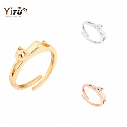 1pc 2016 New Jewelry Rings Cute Animal Cat Rings Different Colors for Women Party Gifts R103
