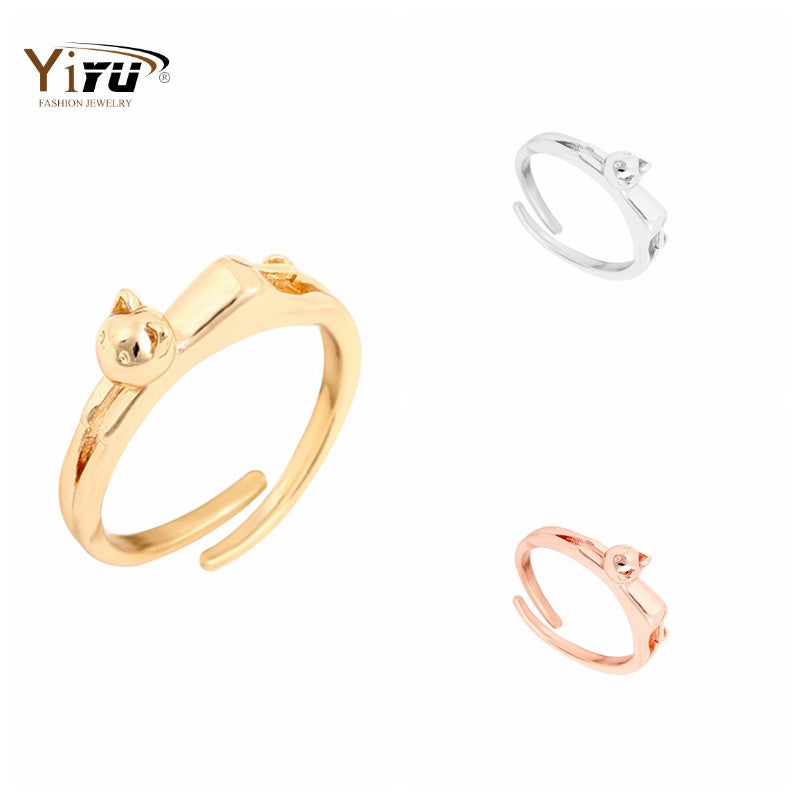 1pc 2016 New Jewelry Rings Cute Animal Cat Rings Different Colors for Women Party Gifts R103