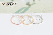 1pc 2016 Rose Plated Slim Stacking Women Simple Rings Smooth Couple Wedding Ring Woman Man Fashion Jewelry R213