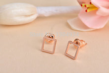 1pc Brass Hollow Square Stud Earrings Tiny Square Shape Women Simple Ear Stud Cute Elegant Jewelry E064