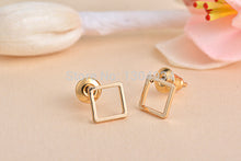 1pc Brass Hollow Square Stud Earrings Tiny Square Shape Women Simple Ear Stud Cute Elegant Jewelry E064