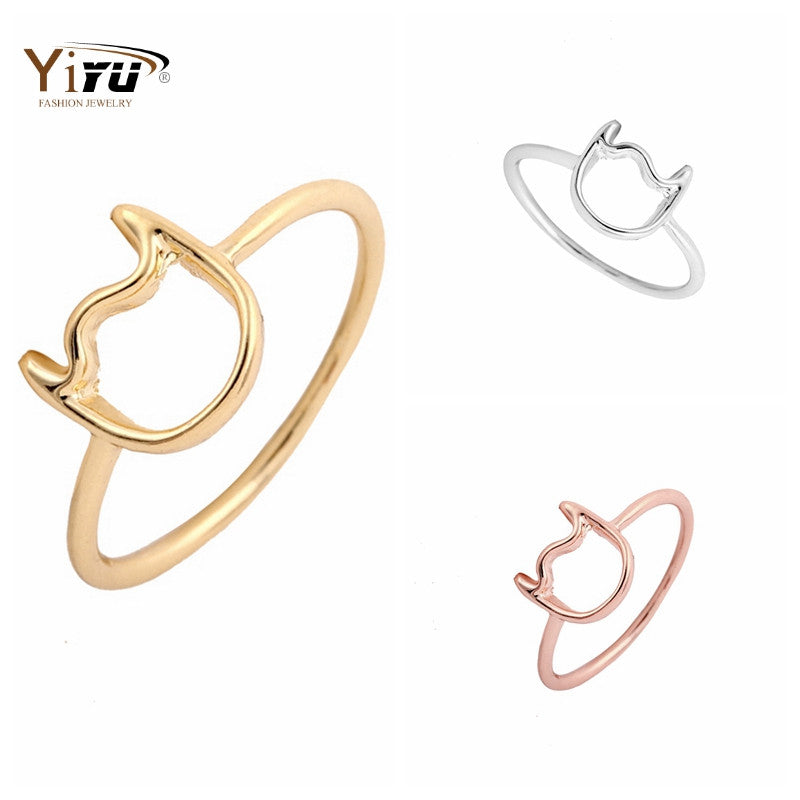 1pc Gold&Pink&Silver Fashion Midi Finger Ring Hot Sale Cat Punk Charm for women R126