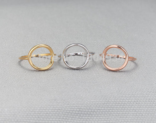 1pc Gold&Pink&Silver Simple Round Rim Rings, Vintage Style Engagement Rings,Korean Ring-R29