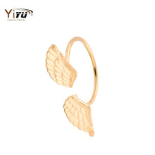 1pc Gold&Pink&Silver Simple Wings Women Ring Cute Silver Icarus Adjustable Girls Cute Trendy Midi Knuckle Ring R224