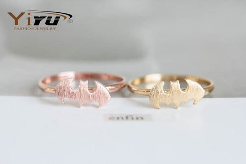 1pc Gold&Pink&Silver Stainless Steel Batman Ring Fashion Style Cool Bat Women Ring Cute Animal Bird Punk Midi Party Ring R215