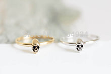 1pc Gold&Pink&Silver Wholesale New Vintage Skull Head Ring Europe American Style Jewelry R228