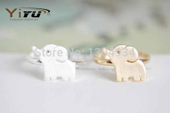 1pc Gold Plated Cute Elephant Women Rings Simple Cool Knuckle 2016 New Fashion Lovely Wedding Punk Ring Mother's Day Gift R202