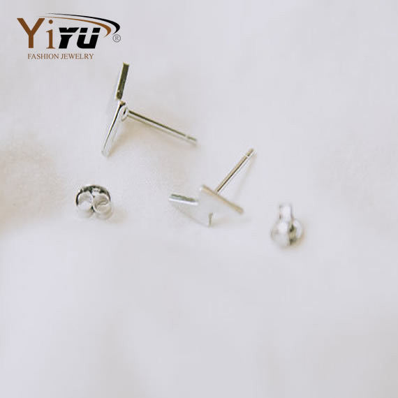 1pc Gold&Silver&Rose Gold Platinum Plated Thunderbolt Stud Earrings For Women Elegant Unique Jewelry Cute Ear Studs E050