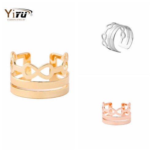 1pc New Fashion Jewelry gold silver and rose gold Open Infinity Band Ring for Women R153