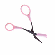 1pc Pink Eyebrow Trimmer Eyelash Thinning Shears Comb Shaping Eyebrow Grooming Cosmetic Tool, Eyelash Hair Clips Scissors