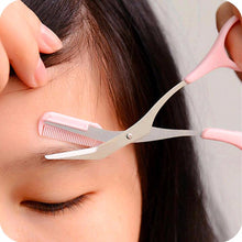 1pc Pink Eyebrow Trimmer Eyelash Thinning Shears Comb Shaping Eyebrow Grooming Cosmetic Tool, Eyelash Hair Clips Scissors