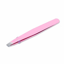 1pc Pro Pink Women Lady Eyebrow Eye Brow Tweezers Hair Removal Stainless Steel Beauty Slant Tip Makeup Tool