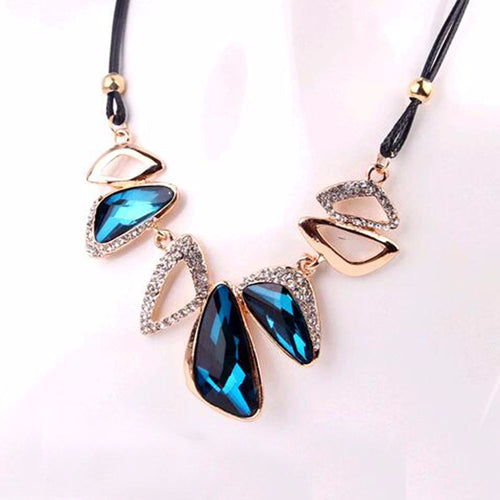 2 Colors New Statement Choker Vintage Charms Geometric Women Collar Rhinestone Crystal Gem Necklaces&Pendants Fine Jewelry
