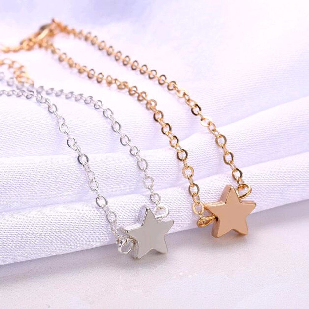 2 pcs Europe Style Star Pendant Charm Chain Bracelet Couple Bracelets Jewelry Friendship Gifts to Friends Lover