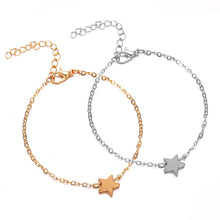 2 pcs Europe Style Star Pendant Charm Chain Bracelet Couple Bracelets Jewelry Friendship Gifts to Friends Lover
