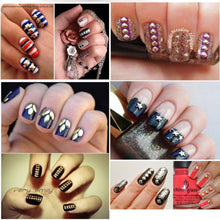 200 pcs/ set  6 styles silver / 3D shiny metallic luster Nail decoration wheel round stickers area punk rivet studs