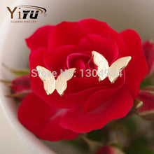 10pcs/lot Gold&Silver&Rose Elegant Lovely Little Butterfly Studs Earrings Wholesale Pretty Bridesmaid Gifts E024