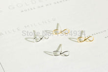 10pcs/lot Gold&Silver&Rose Plated Cute Infinity Earrings Lovely Elegant Sign Shaped Wholesale Ear Stud E005