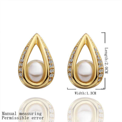 18K GP Gold Plated Earring Fine Fashion Nickel Free Tin Alloy Rhinestone Crystal 18K Drop Jewelry Earring SMTPE426
