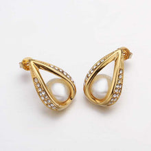 18K GP Gold Plated Earring Fine Fashion Nickel Free Tin Alloy Rhinestone Crystal 18K Drop Jewelry Earring SMTPE426