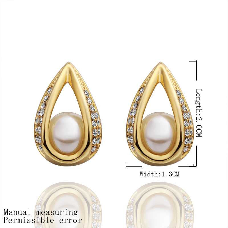 18K GP Gold Plated Earring Fine Fashion Nickel Free Tin Alloy Rhinestone Crystal 18K Drop Jewelry Earring SMTPE426