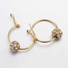 18K GP Gold Plated Earring Fine Fashion Nickel Free Tin Alloy Rhinestone Crystal 18K Drop Jewelry Earring SMTPE456