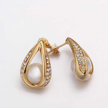 18K GP Gold Plated Earring Fine Fashion Nickel Free Tin Alloy Rhinestone Crystal 18K Drop Jewelry Earring SMTPE426