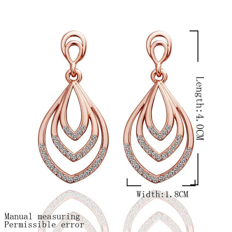 18K GP Gold Plated Earring Fine Fashion Nickel Free Tin Alloy Rhinestone Crystal 18K Drop Jewelry Earring SMTPE432