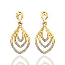18K GP Gold Plated Earring Fine Fashion Nickel Free Tin Alloy Rhinestone Crystal 18K Drop Jewelry Earring SMTPE430
