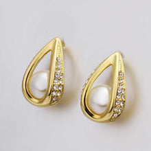 18K GP Gold Plated Earring Fine Fashion Nickel Free Tin Alloy Rhinestone Crystal 18K Drop Jewelry Earring SMTPE426