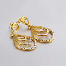 18K GP Gold Plated Earring Fine Fashion Nickel Free Tin Alloy Rhinestone Crystal 18K Drop Jewelry Earring SMTPE430