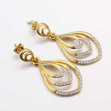 18K GP Gold Plated Earring Fine Fashion Nickel Free Tin Alloy Rhinestone Crystal 18K Drop Jewelry Earring SMTPE430