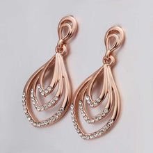 18K GP Gold Plated Earring Fine Fashion Nickel Free Tin Alloy Rhinestone Crystal 18K Drop Jewelry Earring SMTPE432