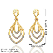 18K GP Gold Plated Earring Fine Fashion Nickel Free Tin Alloy Rhinestone Crystal 18K Drop Jewelry Earring SMTPE430