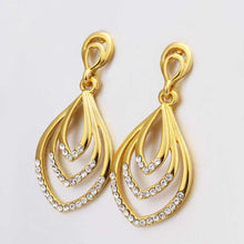 18K GP Gold Plated Earring Fine Fashion Nickel Free Tin Alloy Rhinestone Crystal 18K Drop Jewelry Earring SMTPE430
