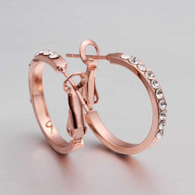 18K GP Gold Plated Earring Fine Fashion Nickel Free Tin Alloy Rhinestone Czech 18K Hoop Jewelry Earring SMTPE389