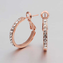 18K GP Gold Plated Earring Fine Fashion Nickel Free Tin Alloy Rhinestone Czech 18K Hoop Jewelry Earring SMTPE389