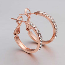 18K GP Gold Plated Earring Fine Fashion Nickel Free Tin Alloy Rhinestone Czech 18K Hoop Jewelry Earring SMTPE389