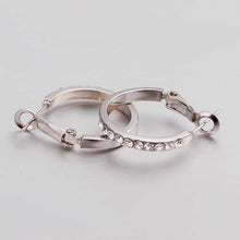 18K GP Gold Plated Earring Fine Fashion Nickel Free Tin Alloy Rhinestone Czech 18K Hoop Jewelry Earring SMTPE388