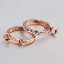 18K GP Gold Plated Earring Fine Fashion Nickel Free Tin Alloy Rhinestone Czech 18K Hoop Jewelry Earring SMTPE389