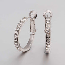 18K GP Gold Plated Earring Fine Fashion Nickel Free Tin Alloy Rhinestone Czech 18K Hoop Jewelry Earring SMTPE388