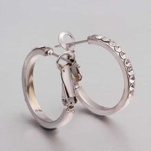 18K GP Gold Plated Earring Fine Fashion Nickel Free Tin Alloy Rhinestone Czech 18K Hoop Jewelry Earring SMTPE388