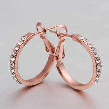 18K GP Gold Plated Earring Fine Fashion Nickel Free Tin Alloy Rhinestone Czech 18K Hoop Jewelry Earring SMTPE389