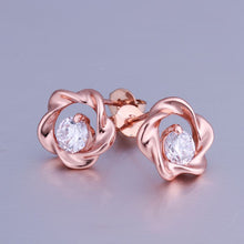 18K GP Gold Plated Jewelry Earring Fine Fashion Nickel Free Tin Alloy Rhinestone Crystal Stud Earrings SMTPE354