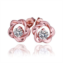 18K GP Gold Plated Jewelry Earring Fine Fashion Nickel Free Tin Alloy Rhinestone Crystal Stud Earrings SMTPE354