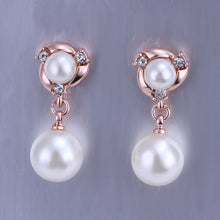 18K GP Gold Plated Jewelry Earring Fine Fashion Nickel Free Tin Alloy Rhinestone Crystal Stud Earrings SMTPE353