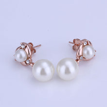 18K GP Gold Plated Jewelry Earring Fine Fashion Nickel Free Tin Alloy Rhinestone Crystal Stud Earrings SMTPE353