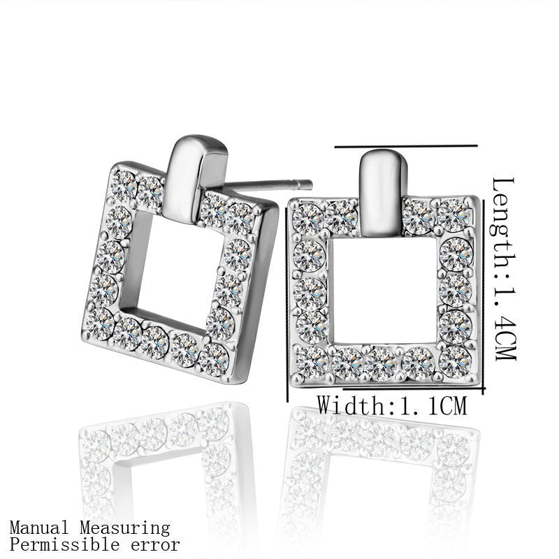 18K GP Gold Plated Jewelry Earring Fine Fashion Nickel Free Tin Alloy Rhinestone Crystal Stud Earrings SMTPE351