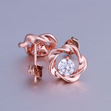 18K GP Gold Plated Jewelry Earring Fine Fashion Nickel Free Tin Alloy Rhinestone Crystal Stud Earrings SMTPE354