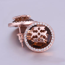 18K GP Gold Plated Jewelry Earring Fine Fashion Nickel Free Tin Alloy Rhinestone Czech Stud Earrings SMTPE366